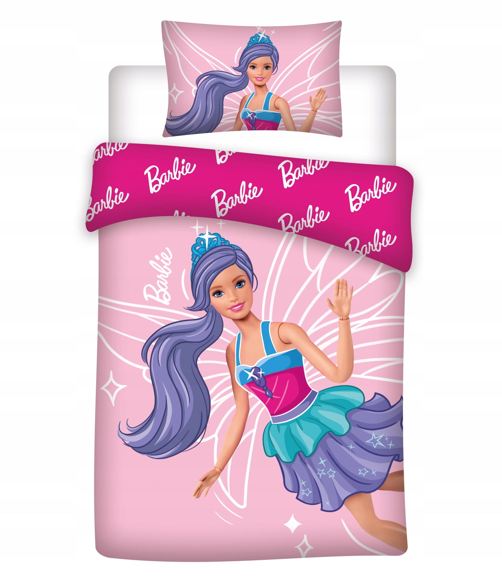 Vaikiškas patalynės komplektas Barbie Wings, 100×135, 2 dalių