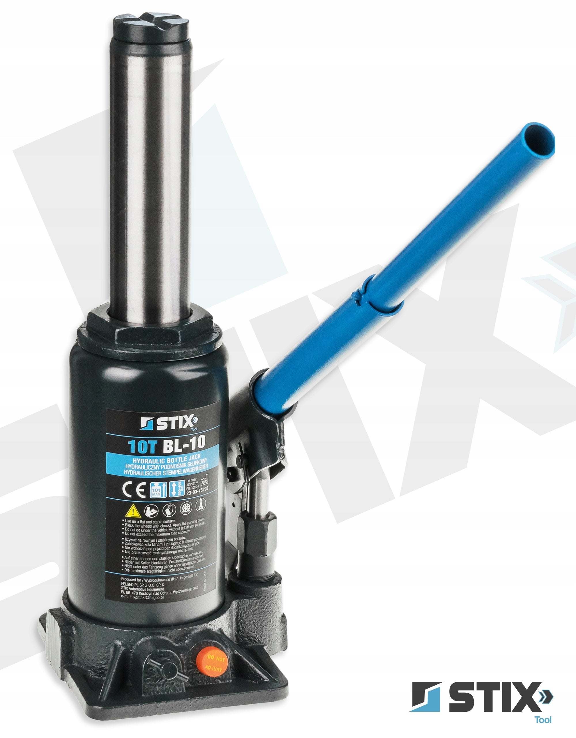 POST LIFT 10T 200-405mm BOTTLE TWO-STAGE LEVER BL-10 STIX Brand Stix