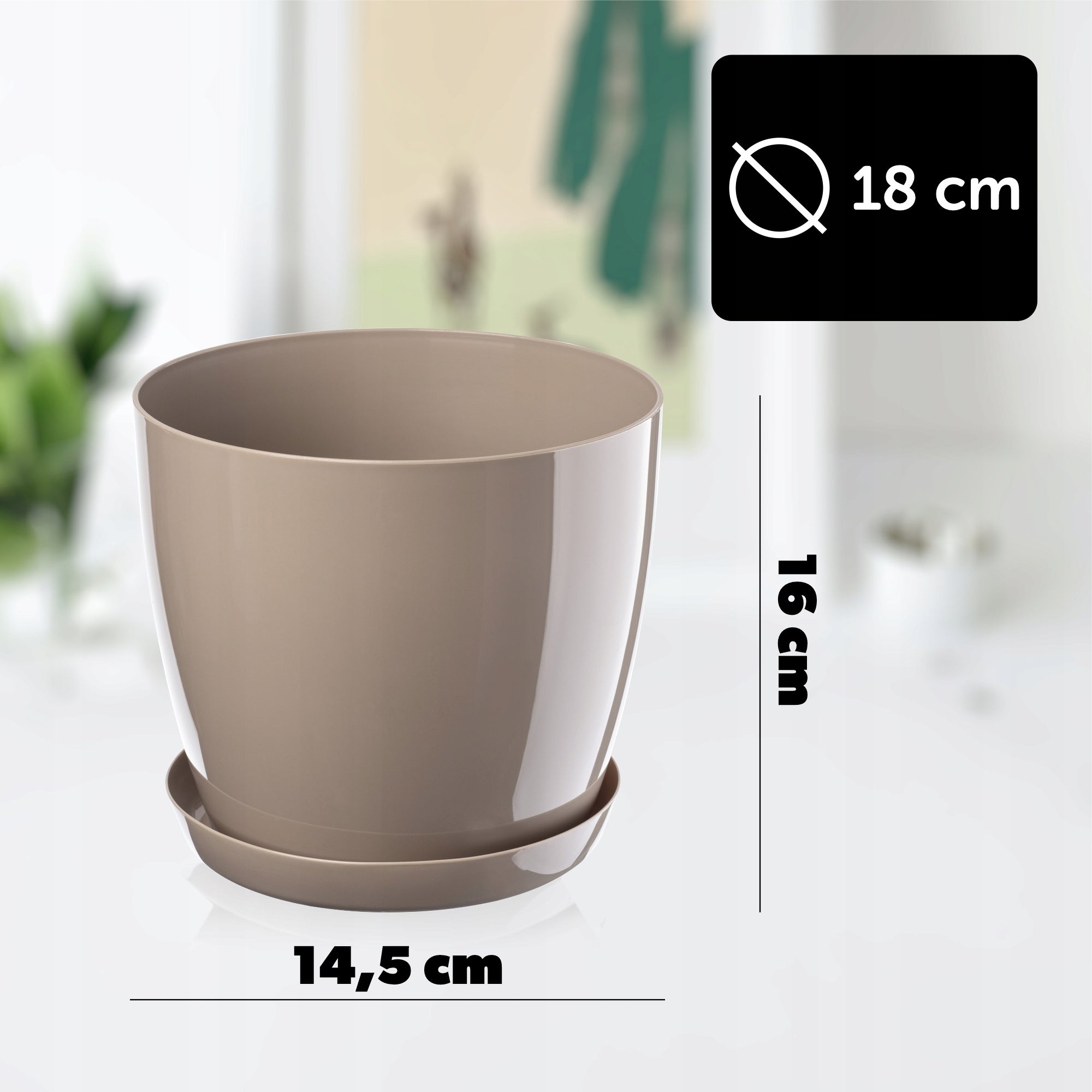 POT COVER FOR FLOWERS BEIGE BASE 18cm Manufacturer code K1046