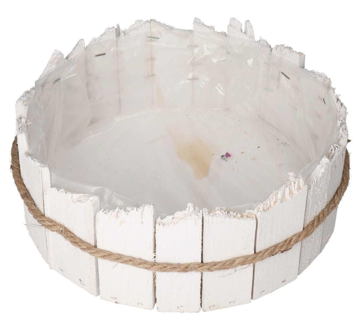 POT COVER WOODEN WHITE POTS REED Brand DEKO