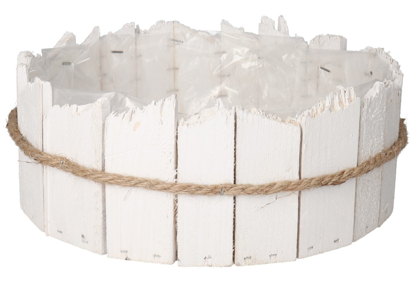 POT COVER WOODEN WHITE POTS REED