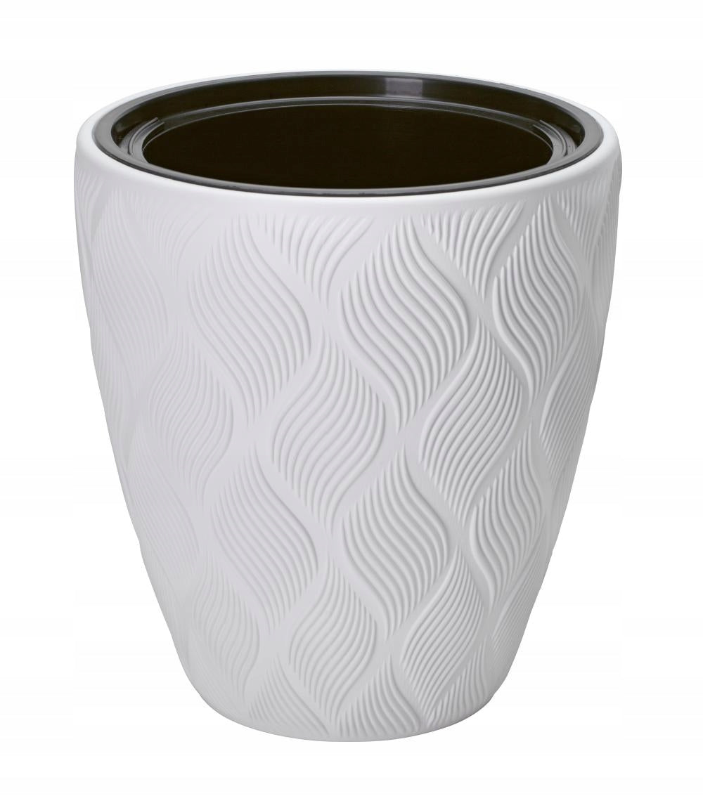 POT FLOW +INSERT FI 30 WHITE H32 BEAUTIFUL BALCONY TERRACE HOUSE GARDEN