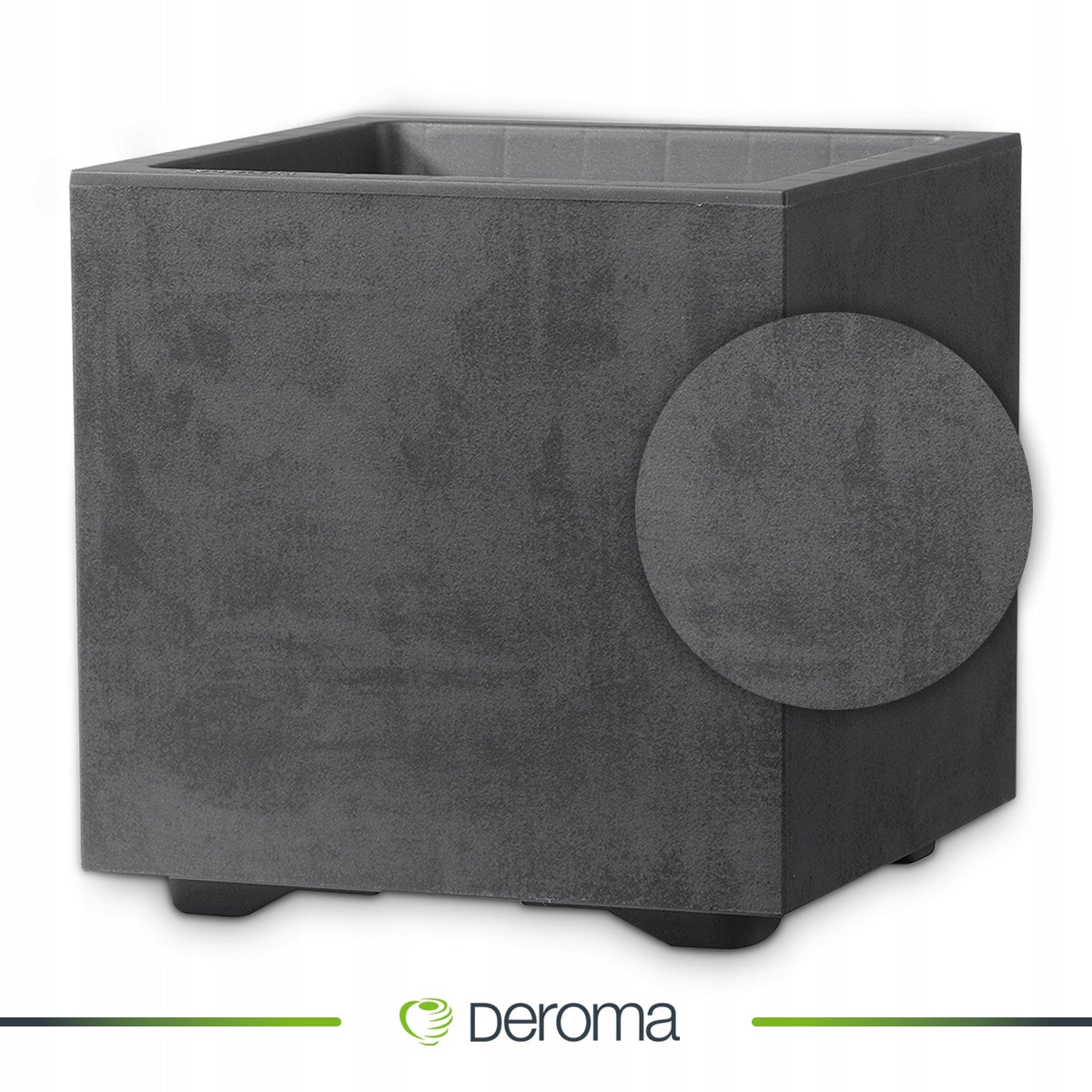 POT FLOWERBED DEROMA CONCRETE EFFECT 25CM CUBO MILLENNIUM ANTHRACITE Manufacturer code 9DF24SZA