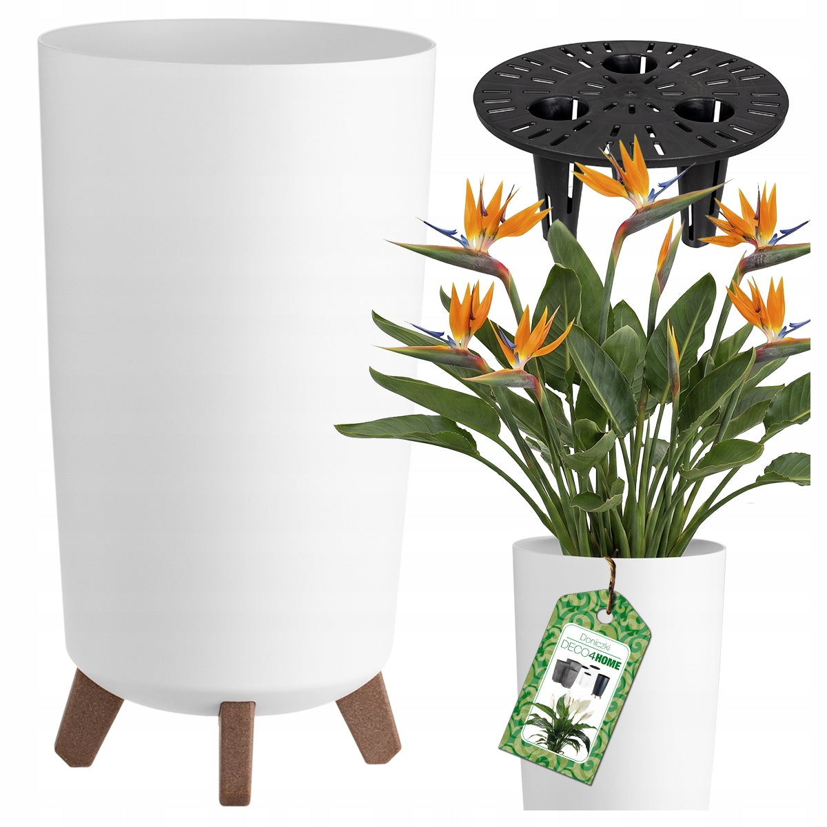 POT GARDEN PLANTER WHITE HIGH FLOWERBED STANDING ON LEGS FOR HOME