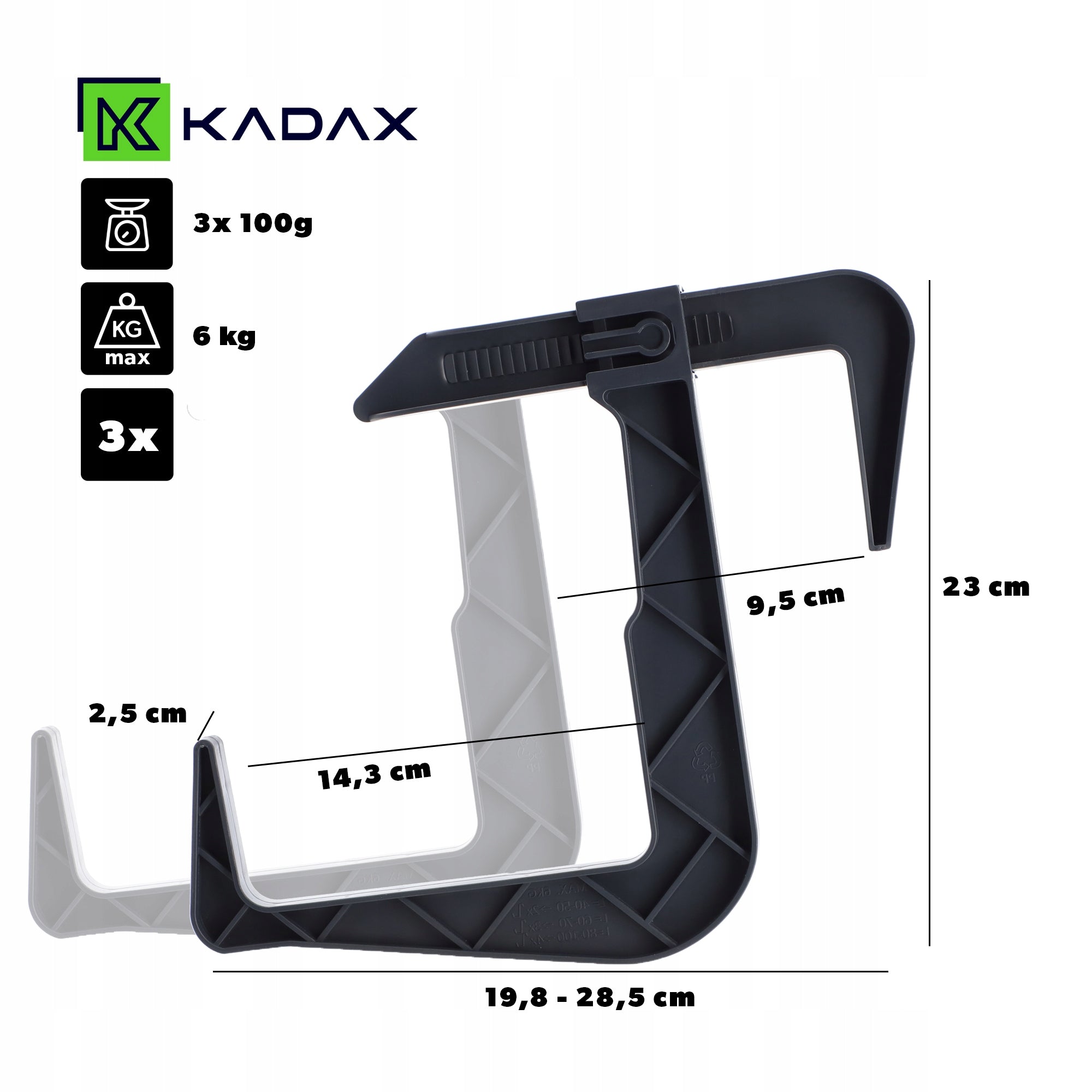 POT HOLDER BALCONY BOX HOOK FOR BOXES SET OF 3 Manufacturer code K4132