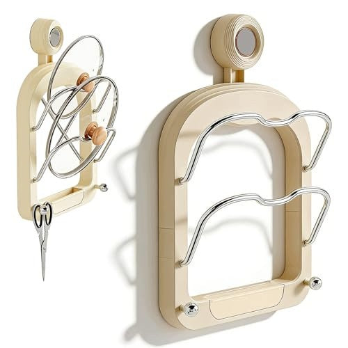 POT LID HOLDER WALL ORGANIZER U CREAM WITHOUT DRILLING Brand no brand