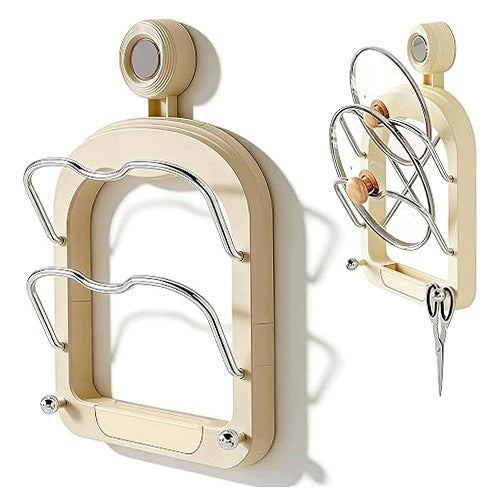 POT LID HOLDER WALL ORGANIZER U CREAM WITHOUT DRILLING
