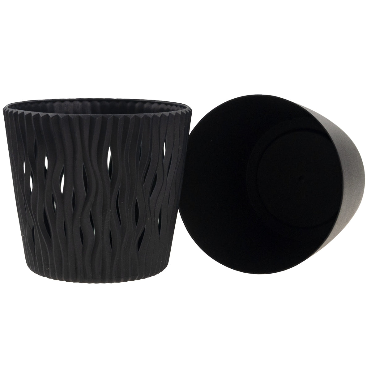 POT OPENWORK COVER ROUND WITH INSERT ANTHRACITE 1,7L DECORATIVE MODERN Product height 13.8 cm