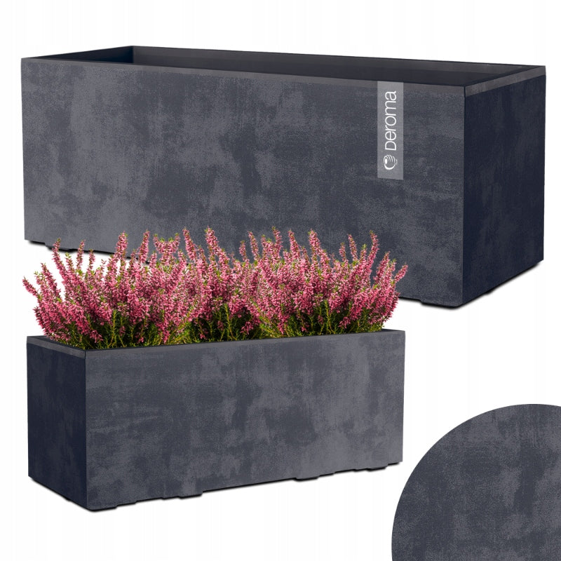 POT RECTANGULAR POT DEROMA CONCRETE EFFECT 59CM MILLENNIUM ANTHRACITE