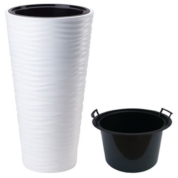 POT SAHARA SLIM D.30H57+INSERT EFFECT 3D WHITE