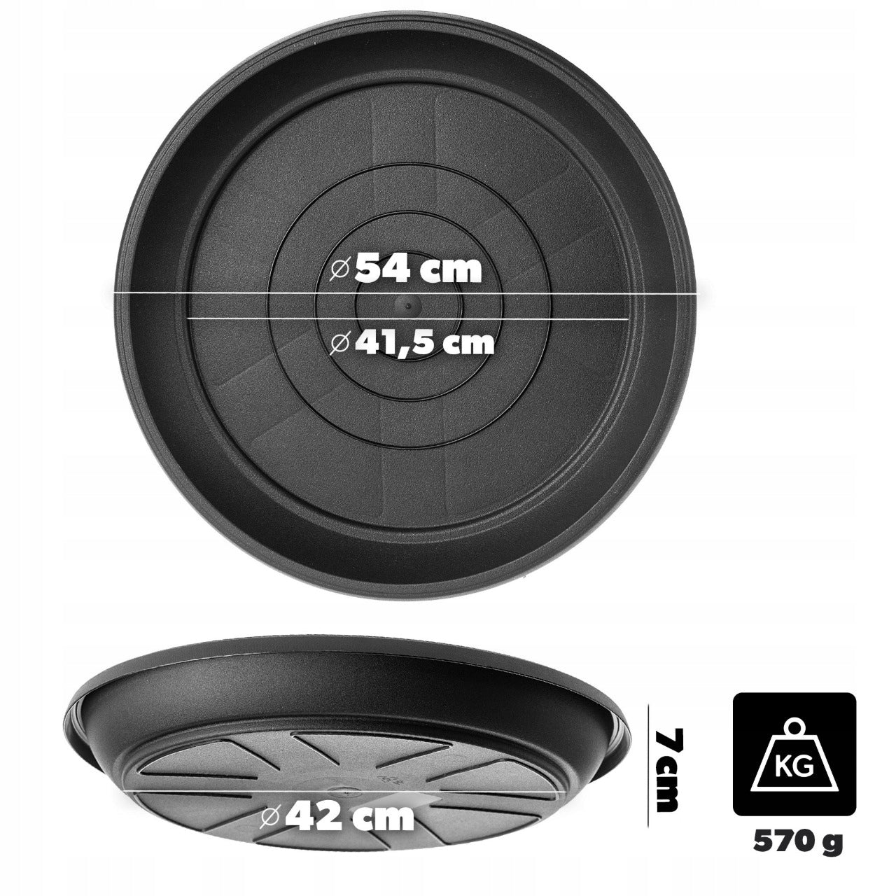 POT STAND 54 cm STANDS ANTHRACITE ROUND PLASTIC Length 54 cm