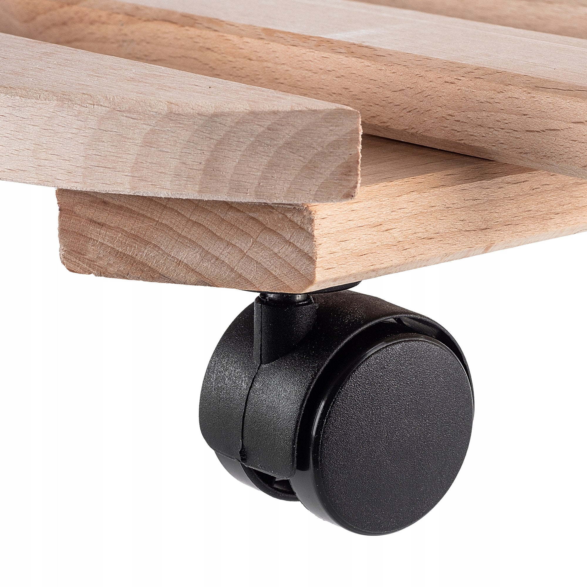 POT STAND PLANTER ON WHEELS WOODEN ROUND PLATFORM 30 cm Product height 9 cm