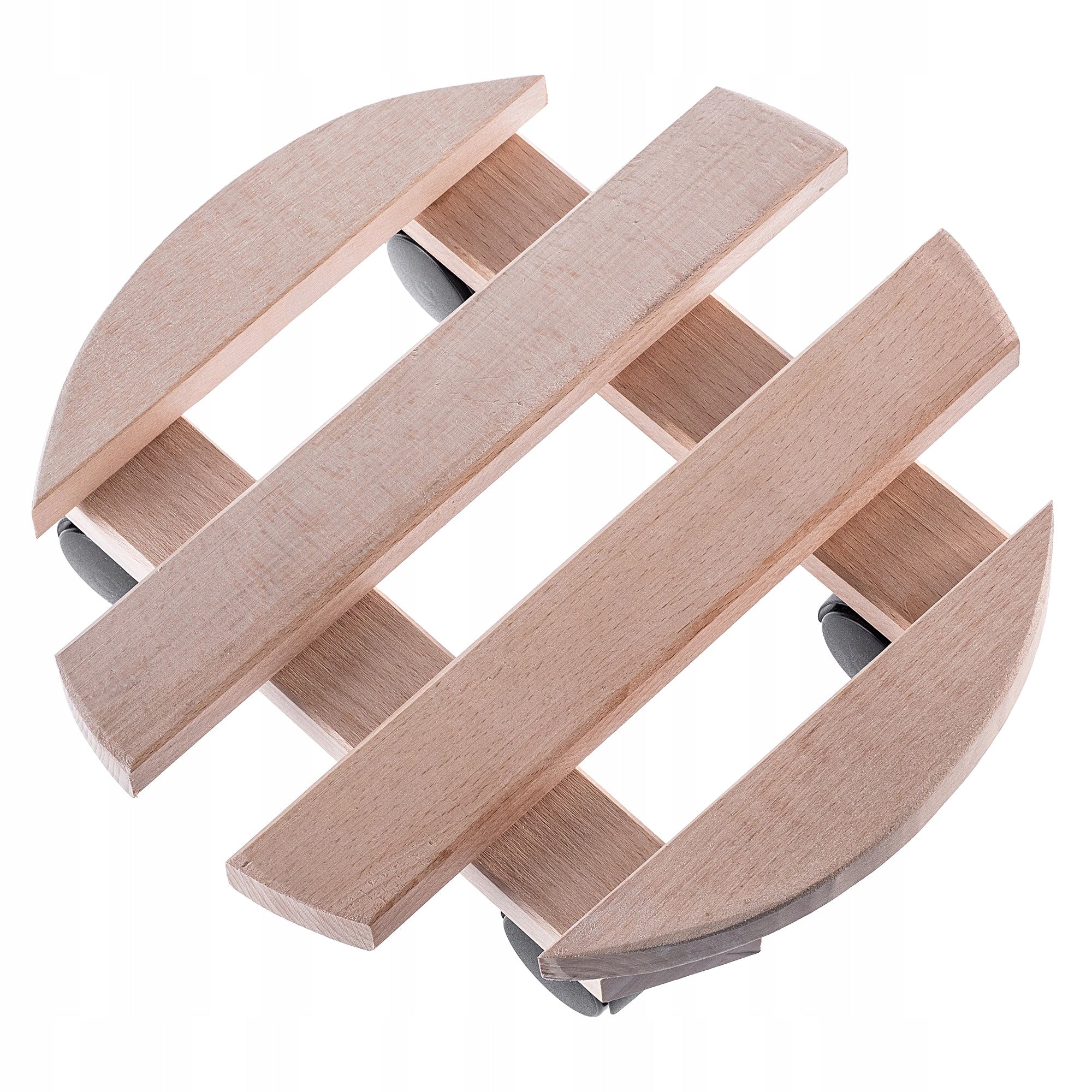 POT STAND PLANTER ON WHEELS WOODEN ROUND PLATFORM 30 cm Product width 30 cm