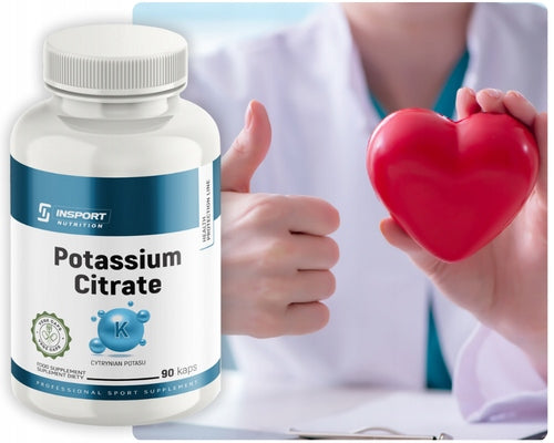 POTASSIUM Citrate 1000mg 90 Caps BLOOD PRESSURE Muscle Heart | INSPORT Manufacturer code ZDROWIE ZDROWE KRĄŻENIE UKŁAD KRĄŻENIA