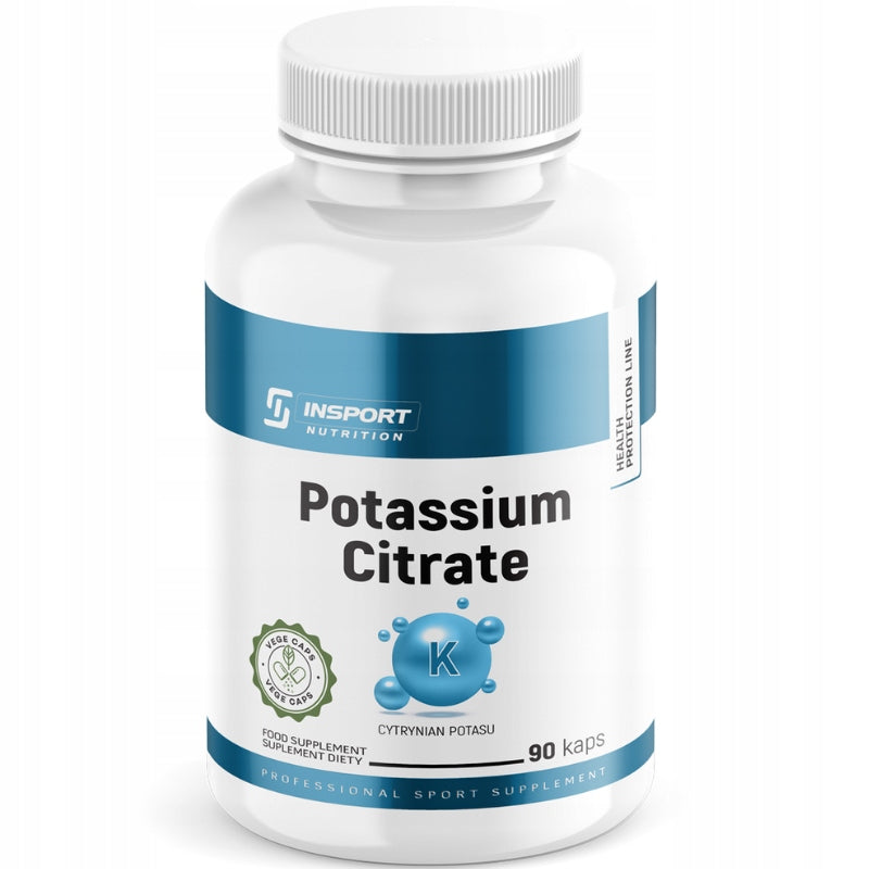 POTASSIUM Citrate 1000mg 90 Caps BLOOD PRESSURE Muscle Heart | INSPORT Packaging status original