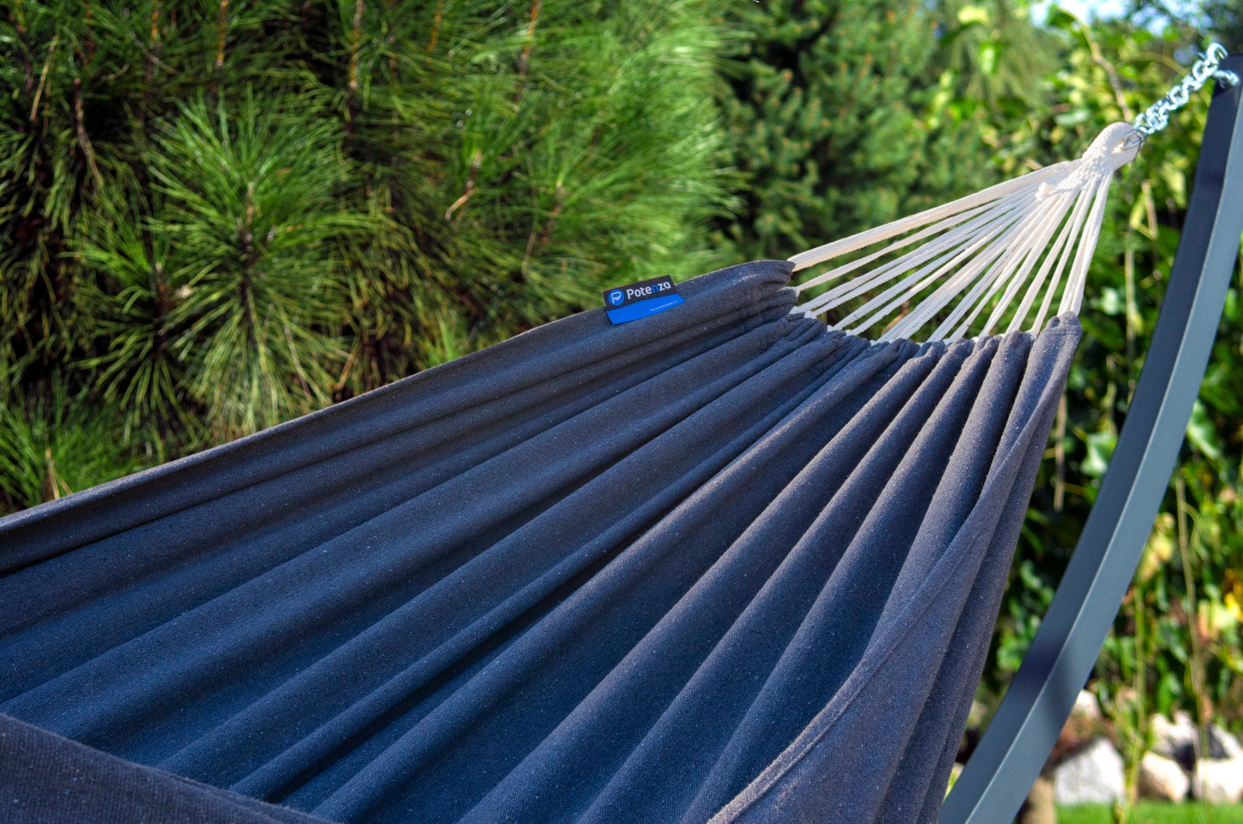 POTENZA hammock with frame, frame steel 220 kg + hammock ROMA XL 220x160 cm Color gray