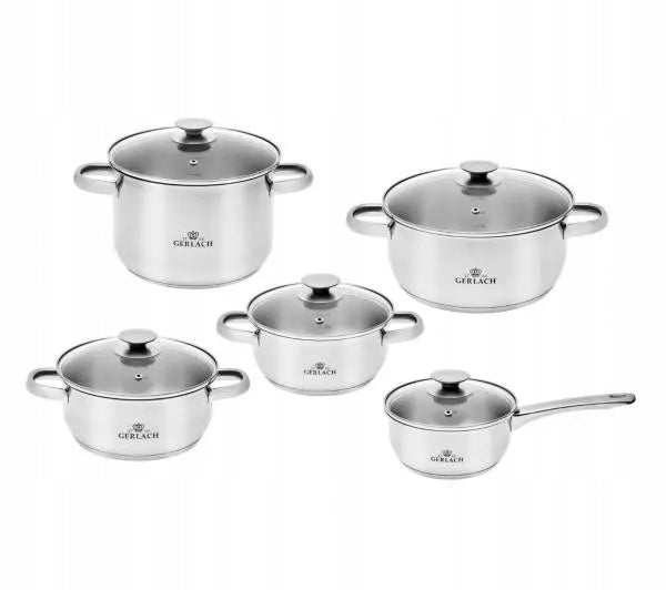 POTS GERLACH FIRST STAINLESS STEEL INDUCTION SET OF 10 ELEMENTS