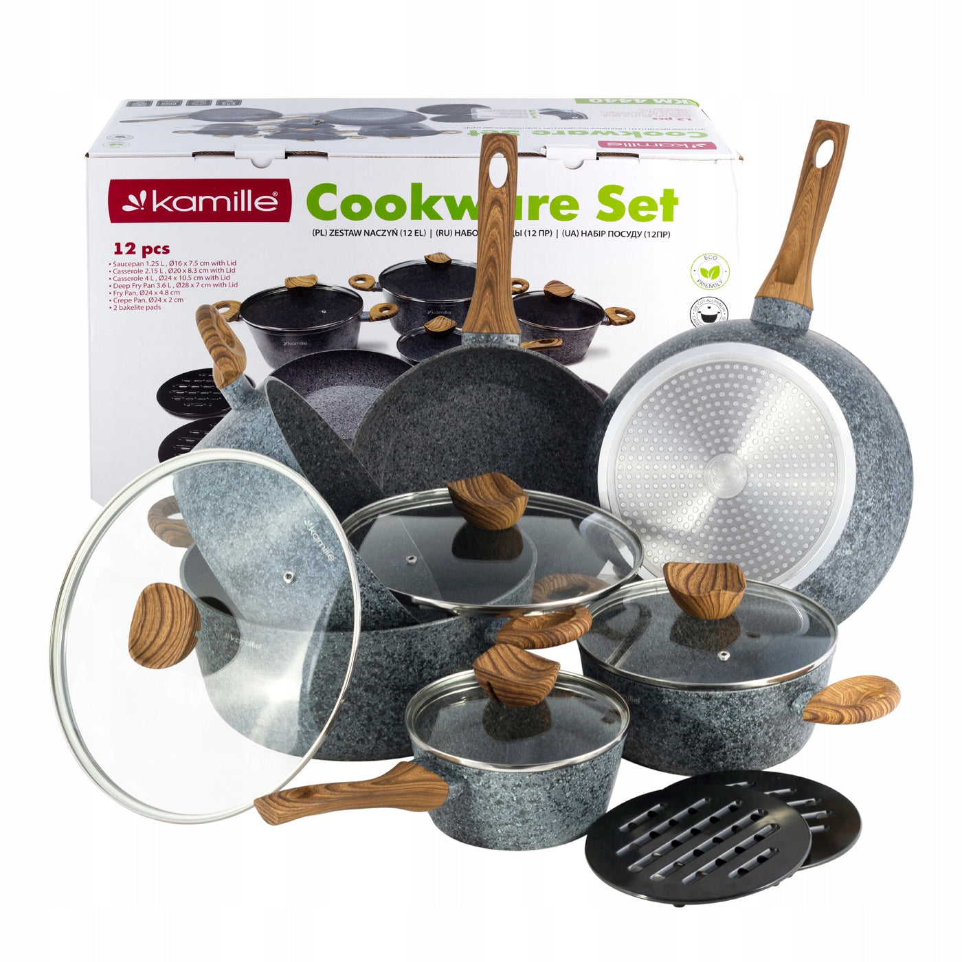 POTS SET OF POTS PANS GAS INDUCTION KAMILLE