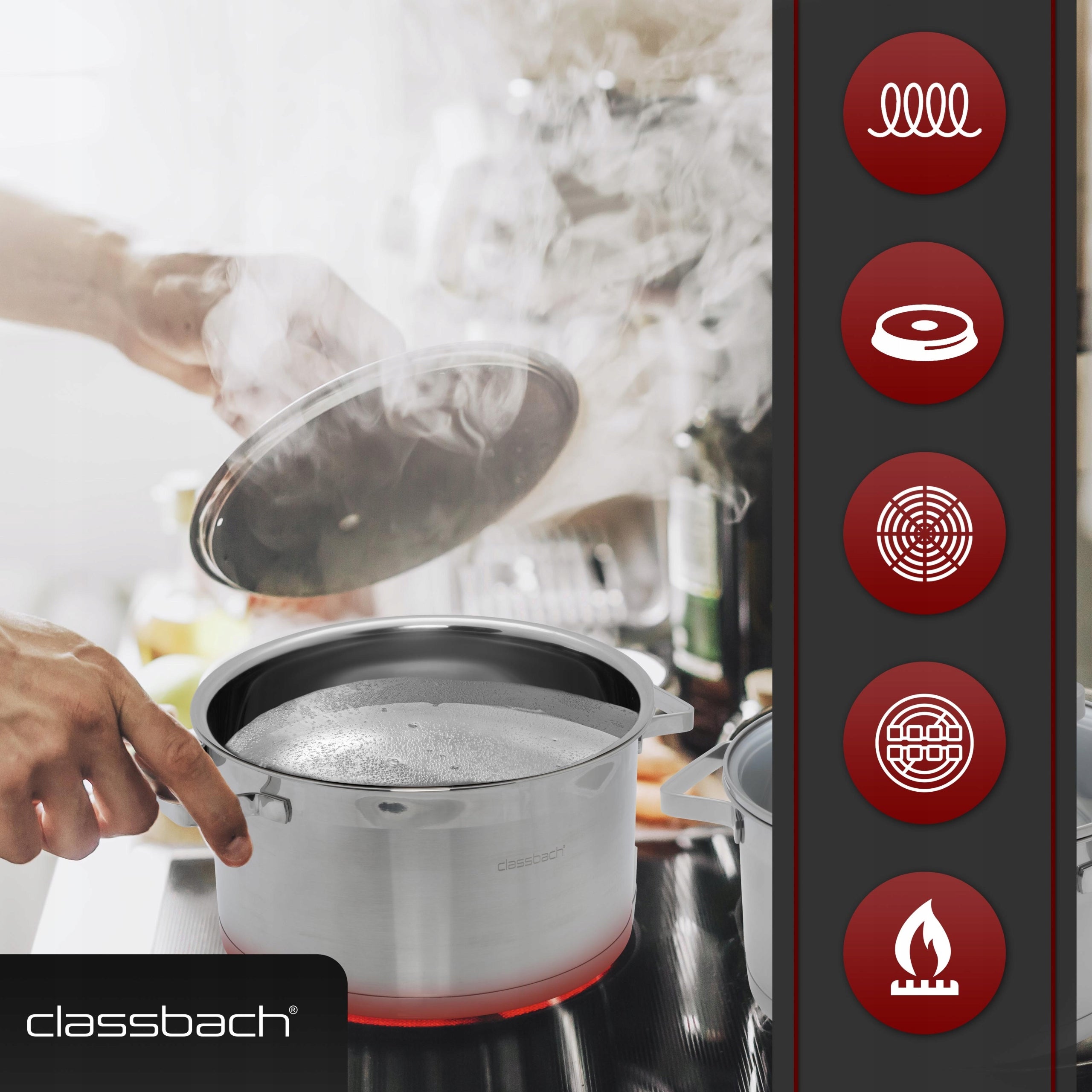 POTS SET POTS INDUCTION GAS 8 el Cl Material stainless steel