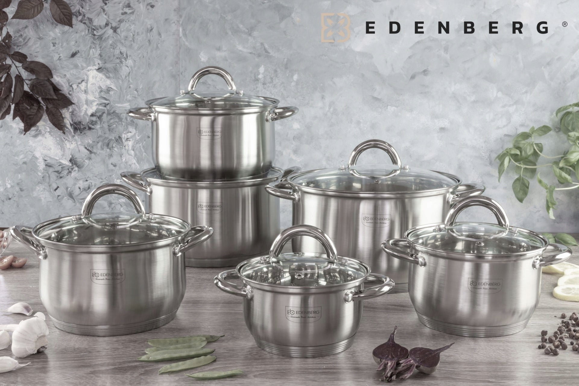 POTS Set of POTS Pot Edenberg INDUCTION GAS Brand Edenberg