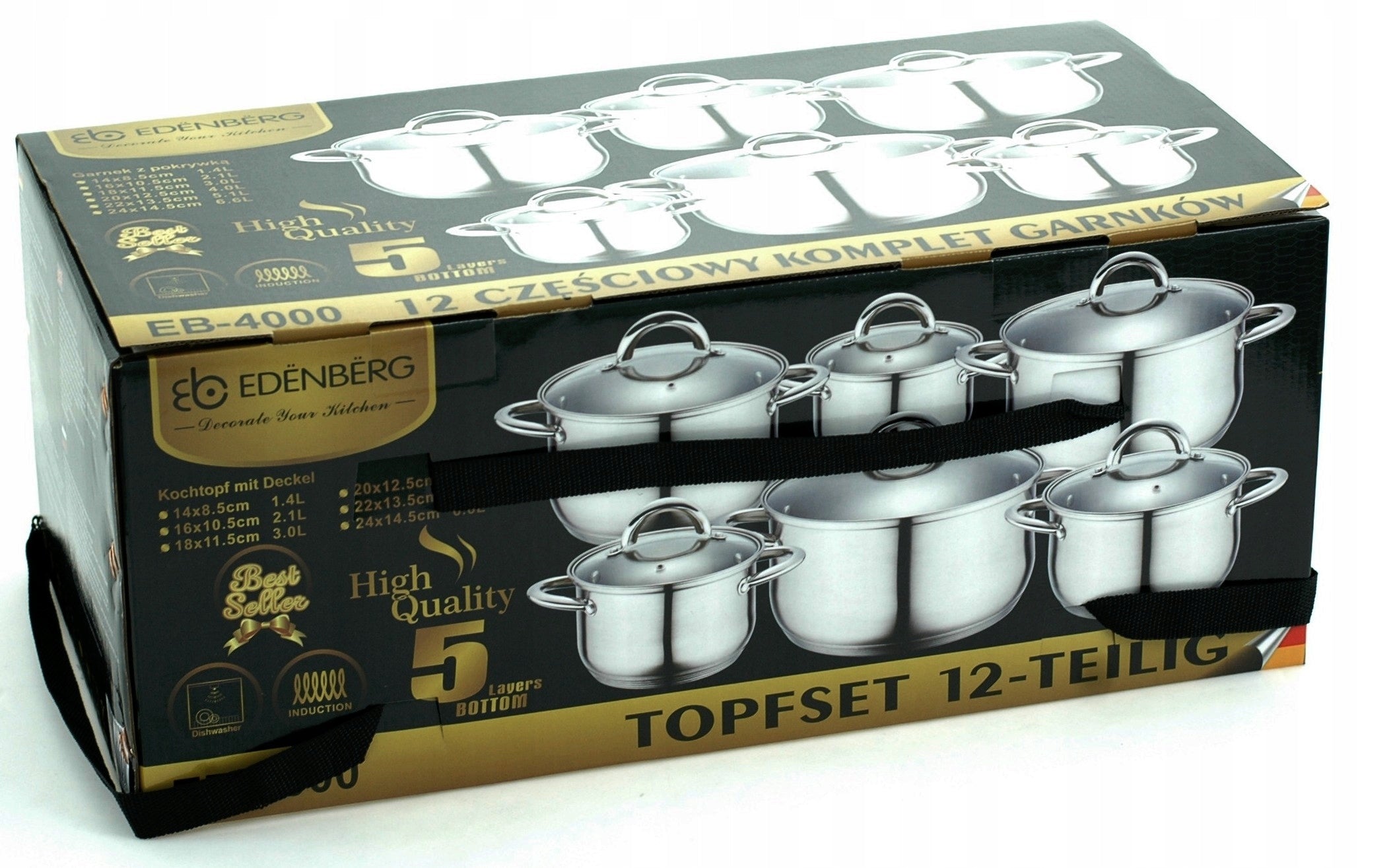 POTS Set of POTS Pot Edenberg INDUCTION GAS Packaging status original
