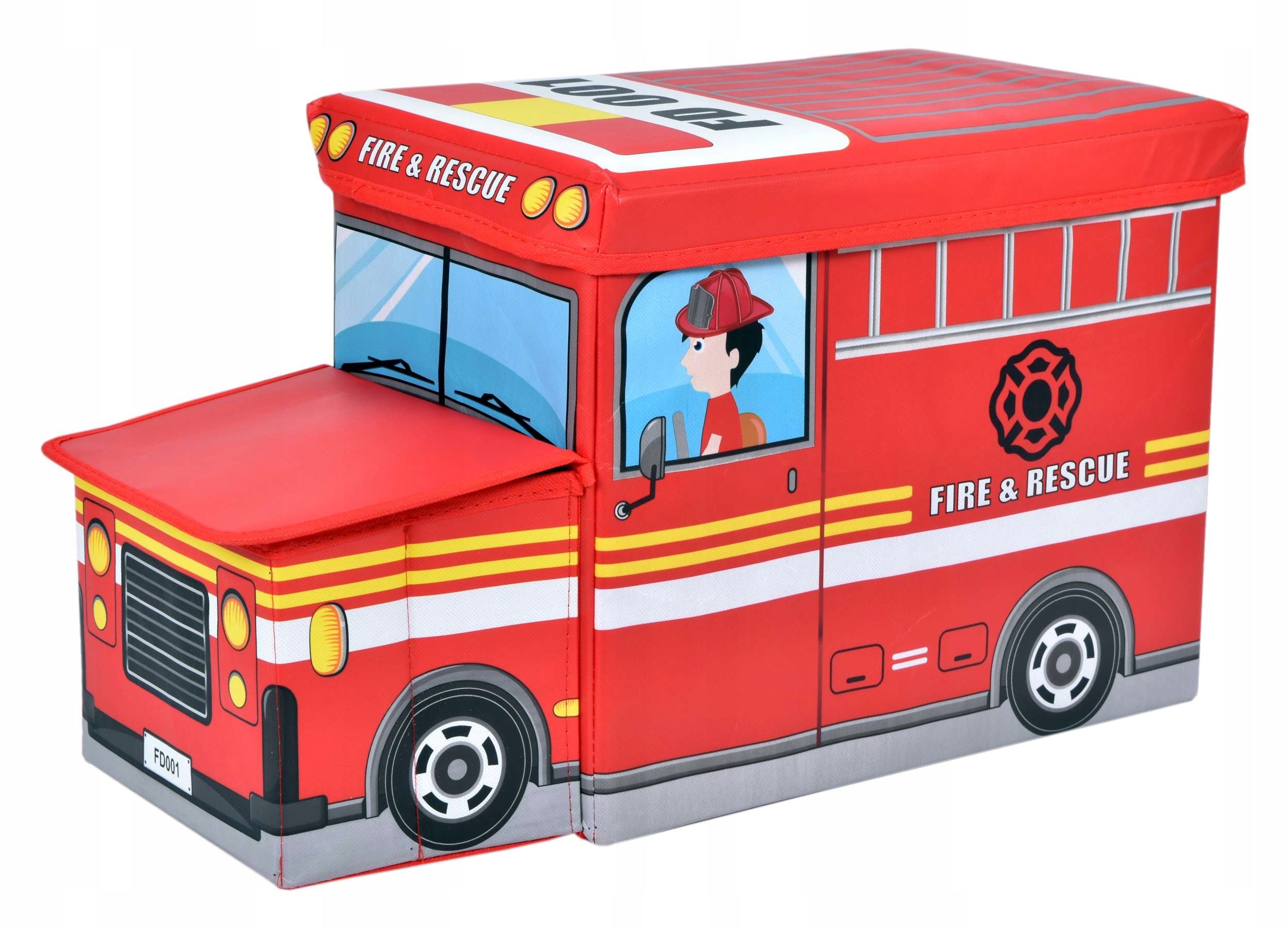 POUF FOR CHILDREN TOY BASKET FIRE BRIGADE AUTO CONTAINER SEAT TRUNK