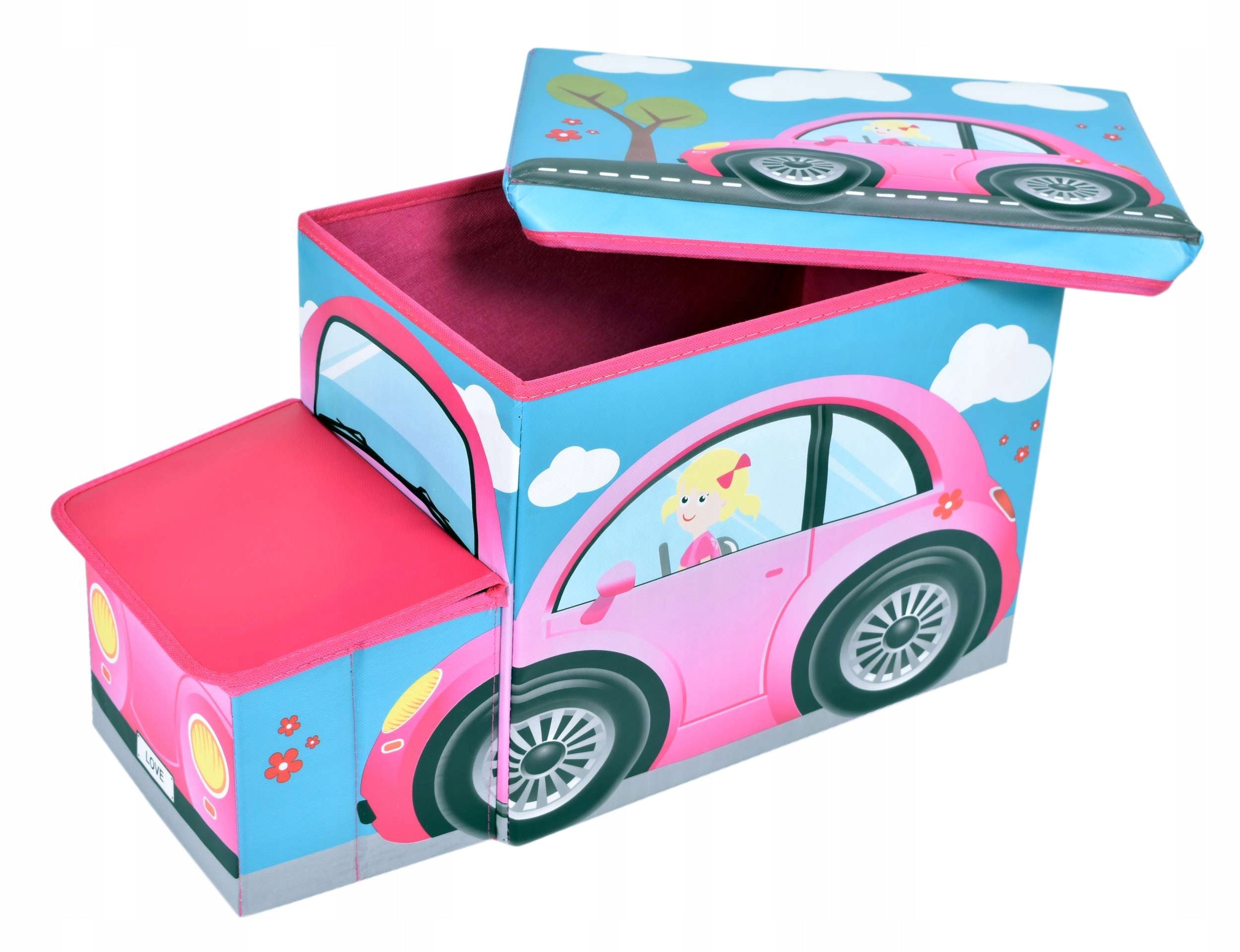 POUF SEAT TOY CONTAINER BLOCKS CAR BASKET AUTO TRUNK CHEST Brand Gockowiak