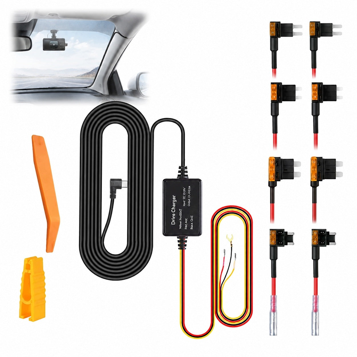 POWER ADAPTER FOR CAR CAMERAS 12V-24V to 5V with protection