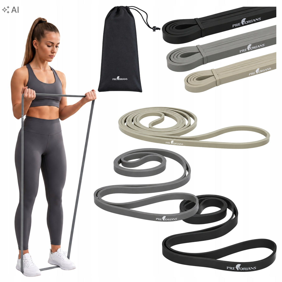 POWER BAND EXERCISE RUBBERS SET OF 3 STRETCH PULL-UP RESISTANCE RUBBERS