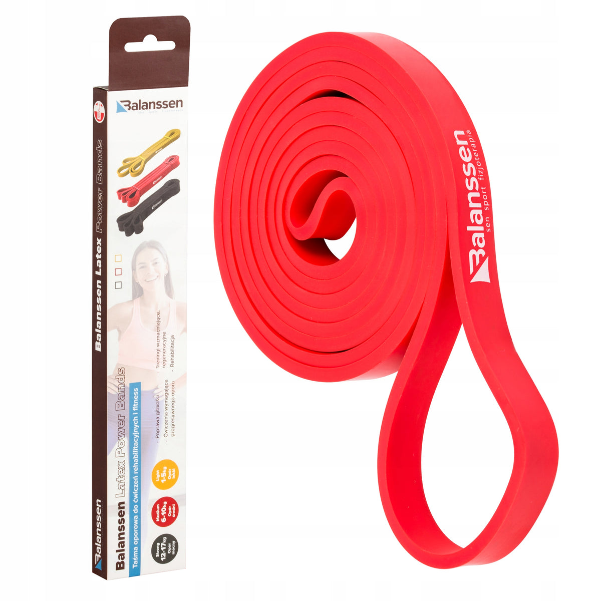 POWER BAND EXERCISE TAPE 6-10KG LATEX Balance Color red