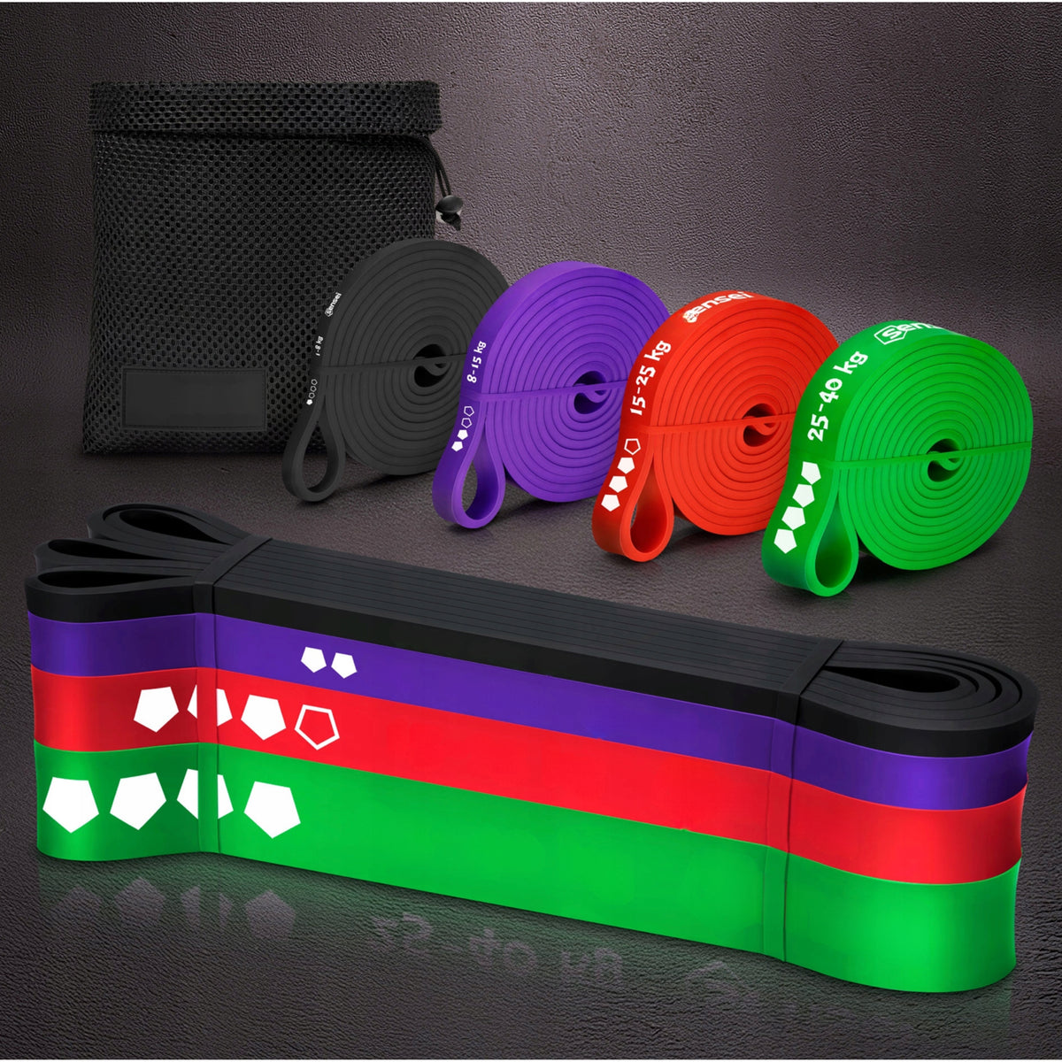 POWER BAND – SET OF 4 RESISTANCE BANDS FOR EXERCISE, PULL-UP TRAINING EBOOK Packaging status original