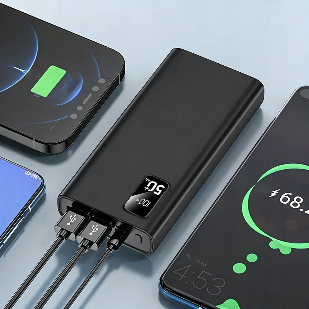 POWER BANK 50000mAh 22,5W Fast Charging USB-C USB POWERFUL slim Battery capacity 50000 mAh