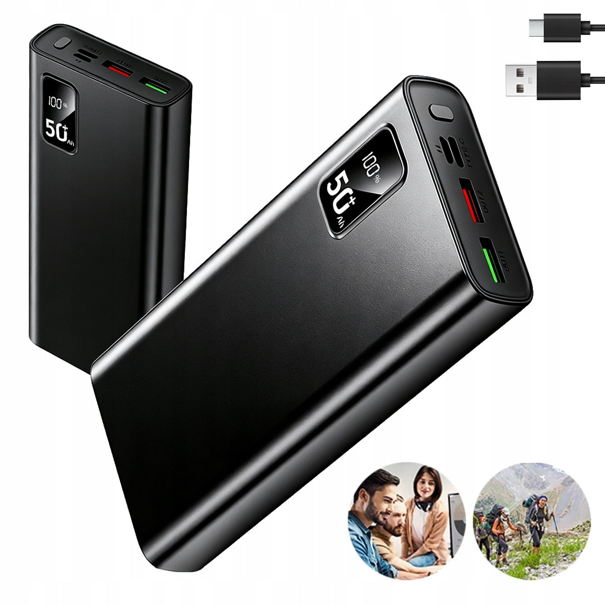 POWER BANK 50000mAh 22,5W Fast Charging USB-C USB POWERFUL slim