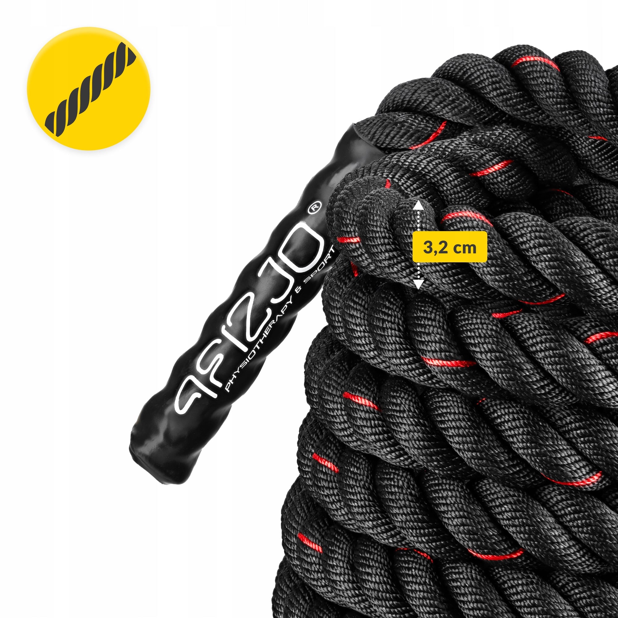 POWER BATTLE ROPE TRAINING CROSSFIT ROPE FOR STRENGTHENING EXERCISES 12 m Manufacturer code Lina crossfit treningowa 12 m