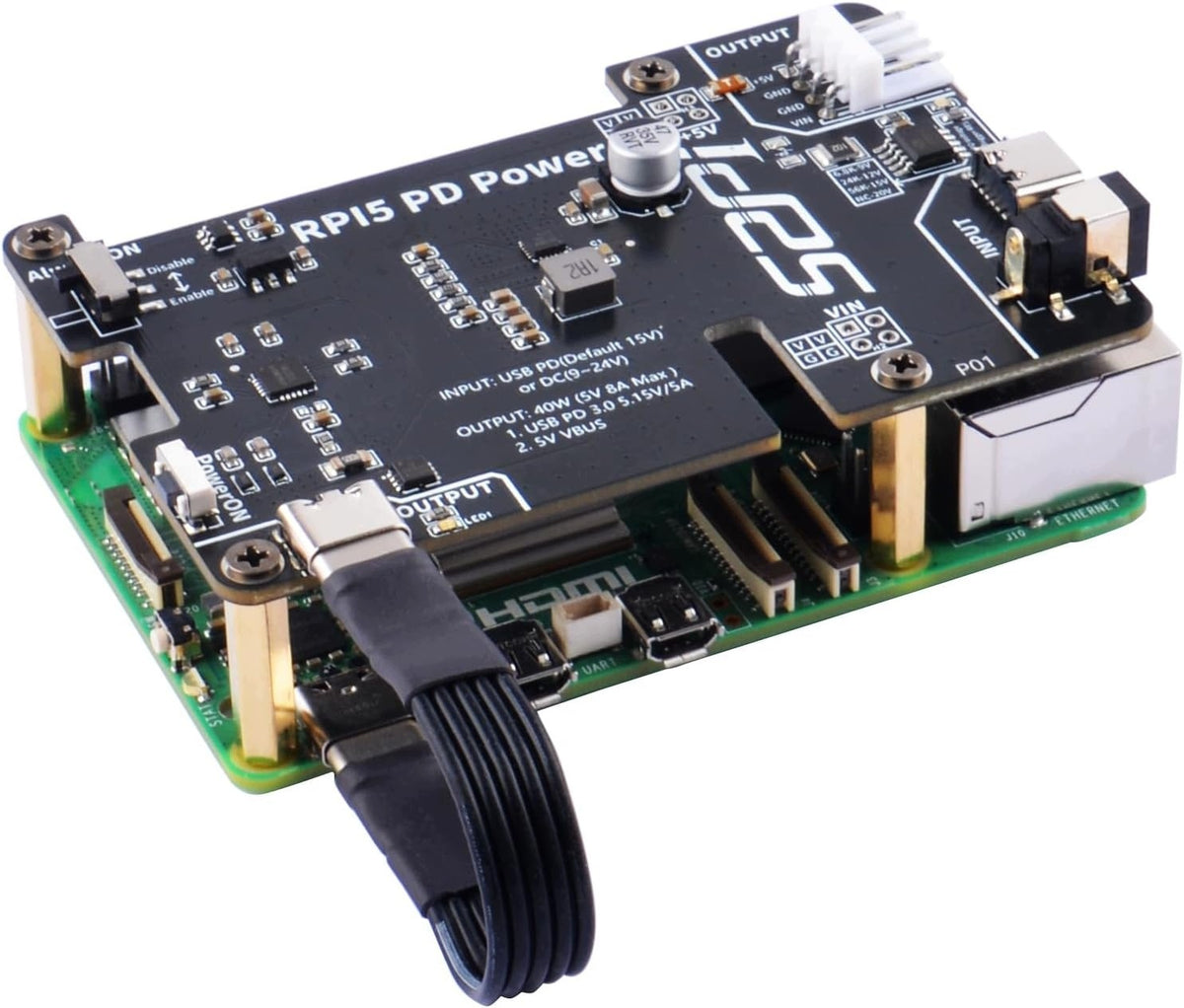 POWER CARD FOR RASPBERRY PI 5 PD AUTOSTART OUTPUT 40W USB C 5V 8A Manufacturer Raspberry pi