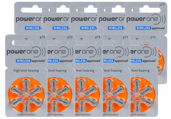 POWER ONE WIRELESS 13 Hearing Aid Batteries V13 60 Pack