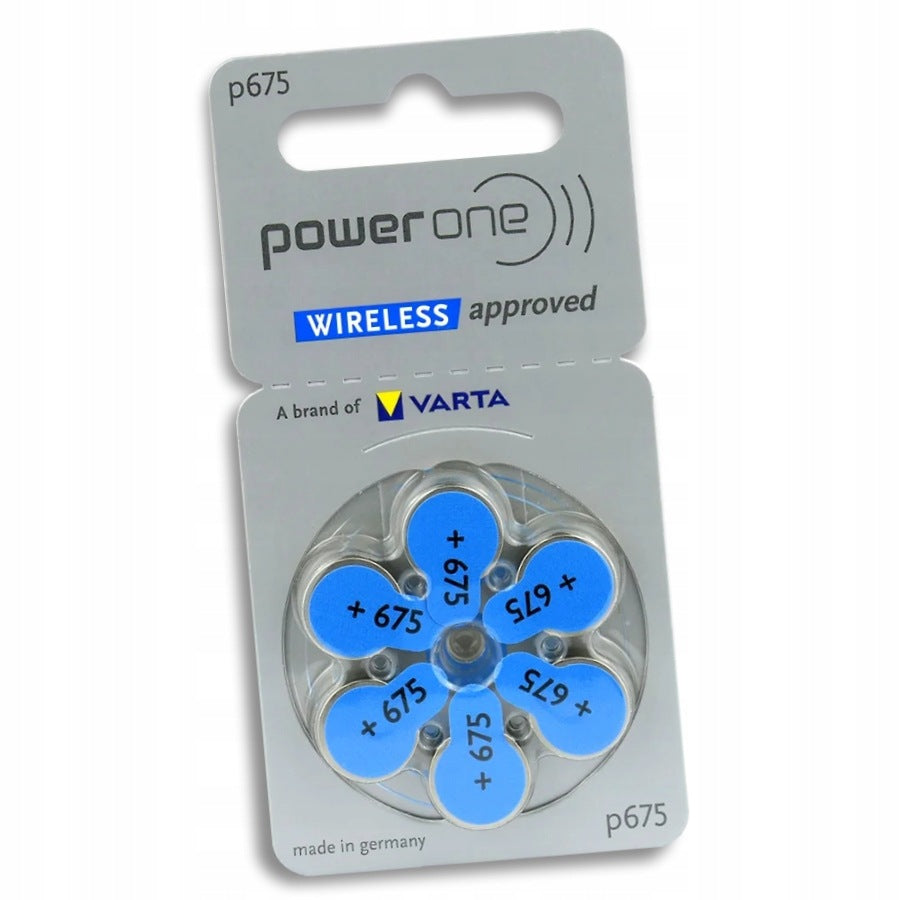 POWER ONE WIRELESS Hearing Aid Batteries 675 / PR44 60pcs Hearing Aid Packaging status original