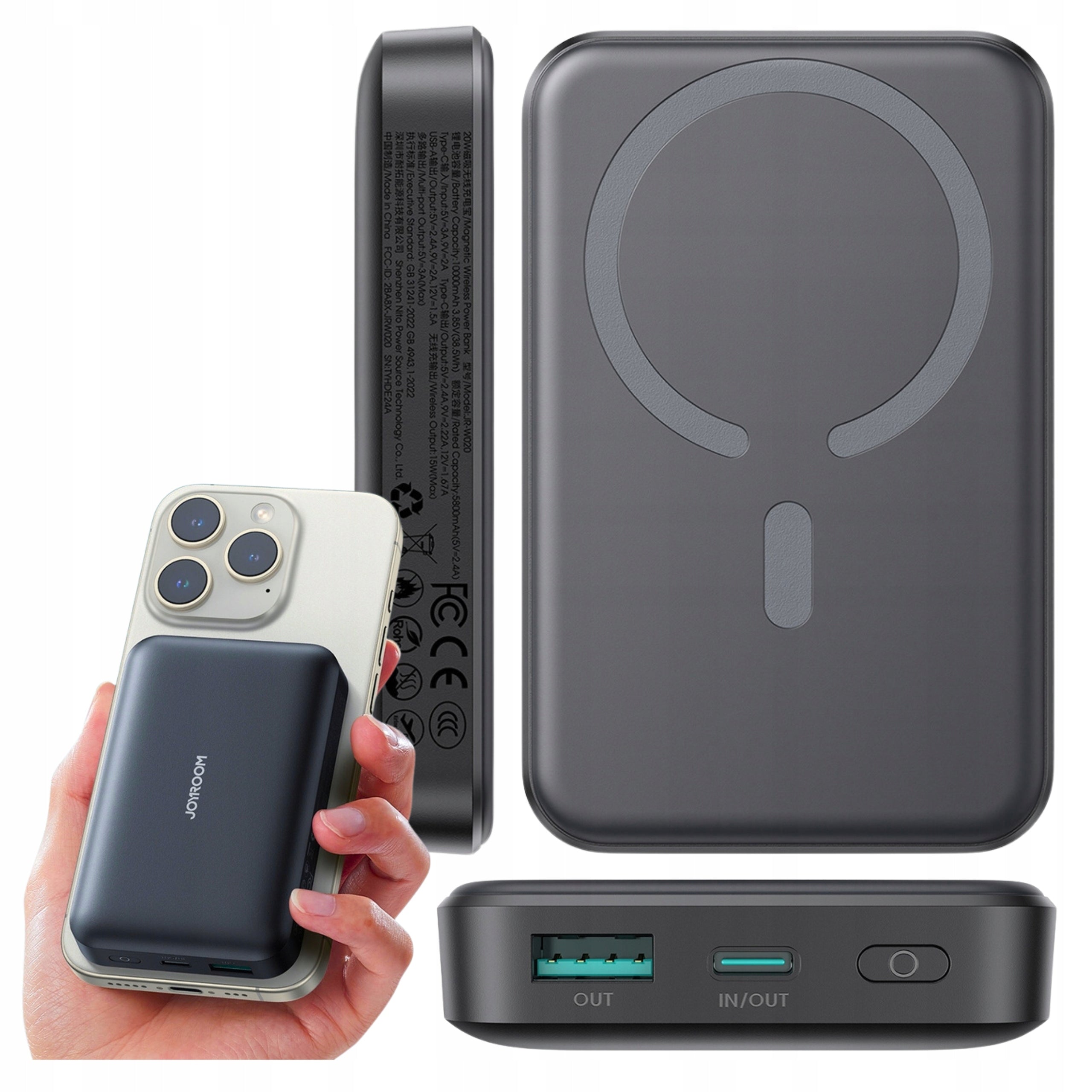 POWERBANK 10000 mAh POWER BANK INDUCTION 20W MAGSAFE + USB-C CABLE 0.25m