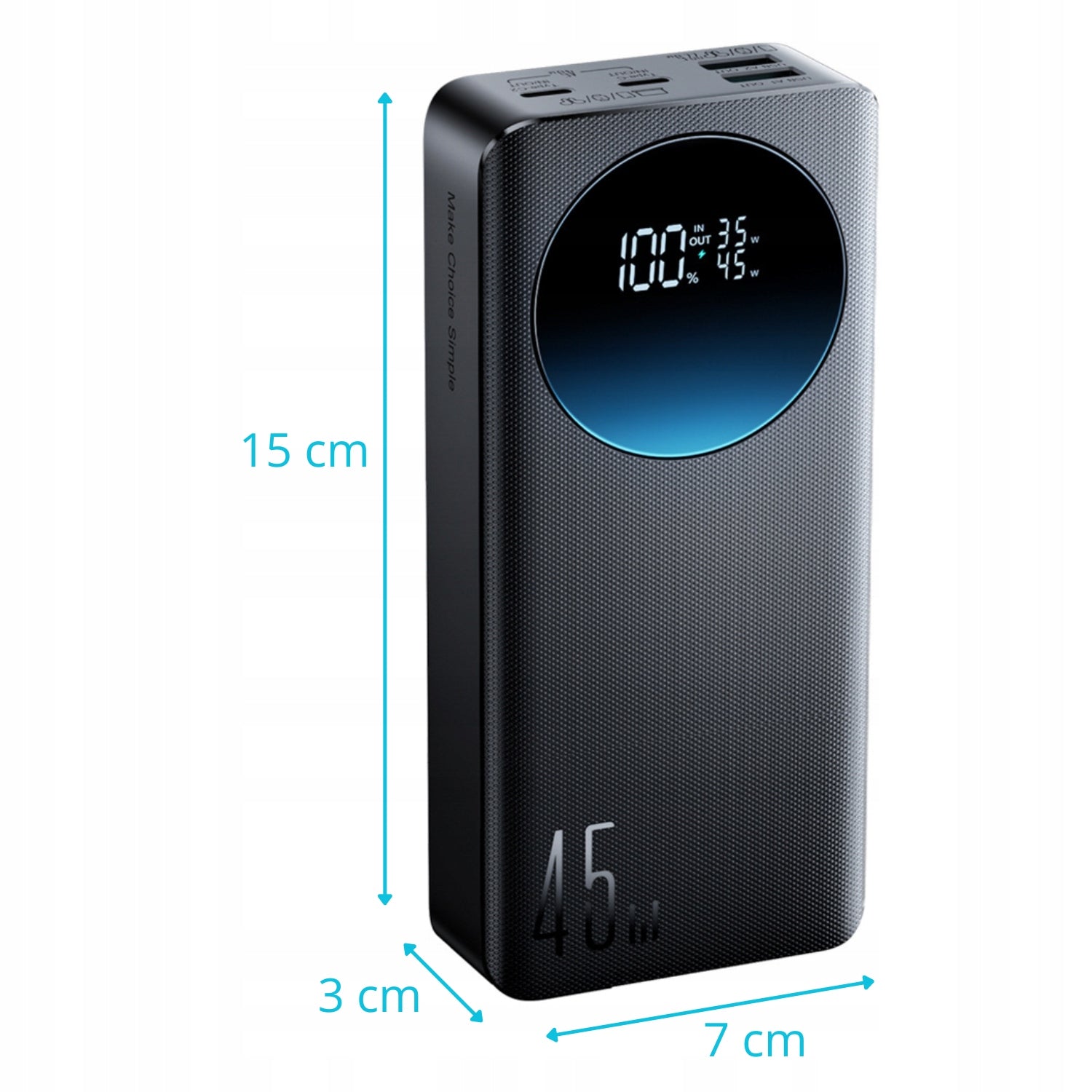 POWERBANK 20000 mAh FAST 45W 2x USB-C / USB + USB CABLE - USB-C 100W 1,2M Manufacturer code 6956116749286