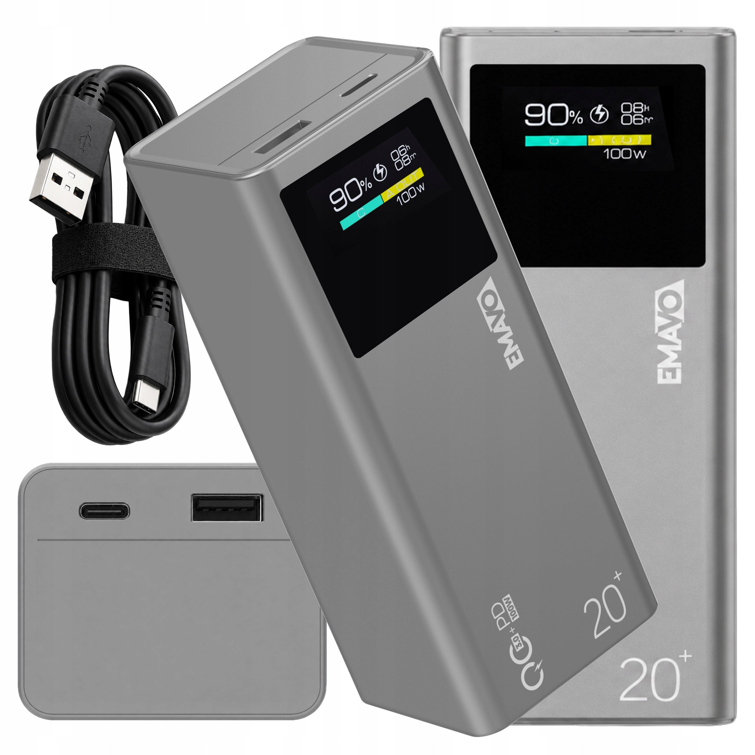 POWERBANK 20000mAh PD 100W QC 22,5W POWER BANK FOR USB-C LAPTOP FAST