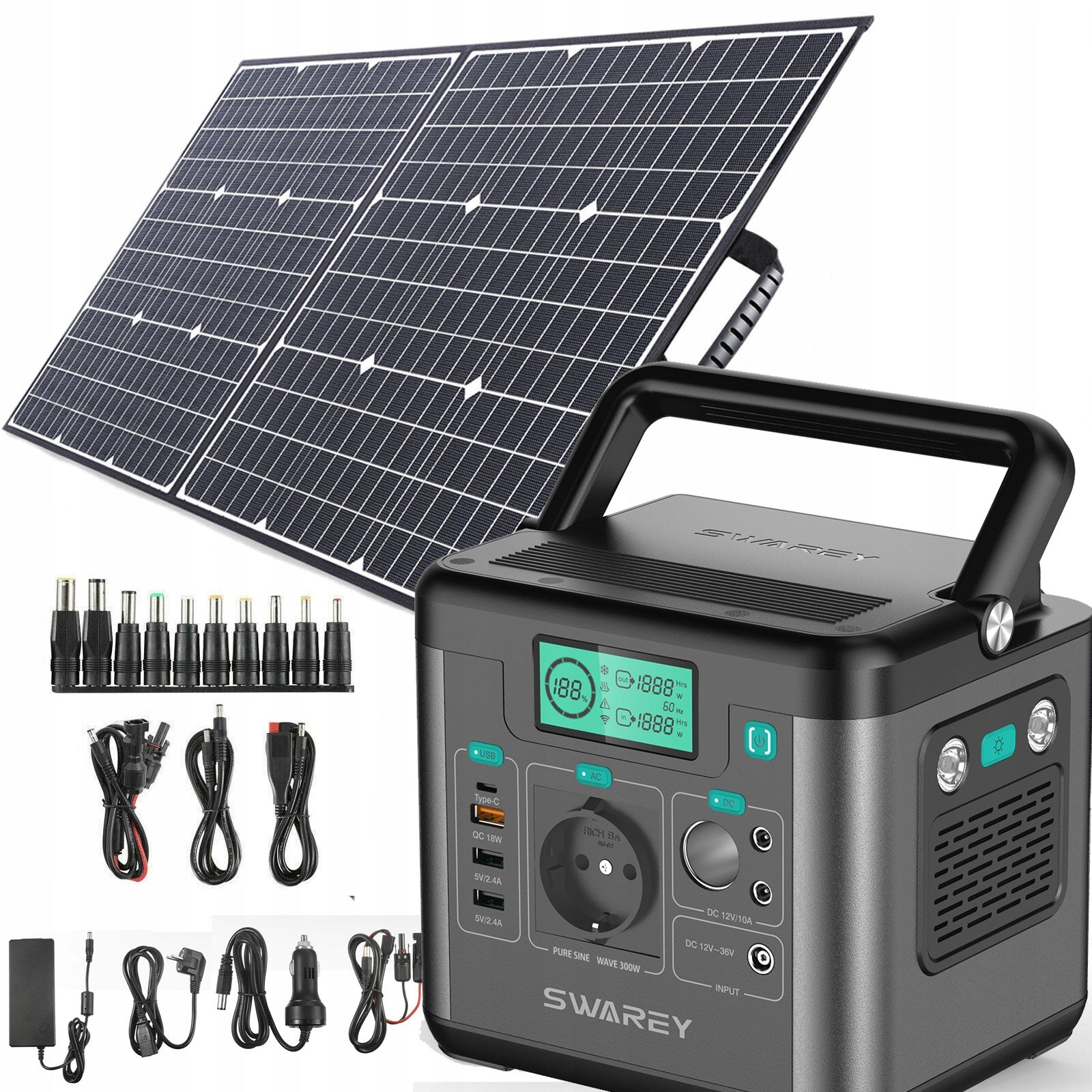 POWERBANK 300W 60000mAh SOLAR GENERATOR QC3.0 TYPE-C PD65W+100WSOLAR