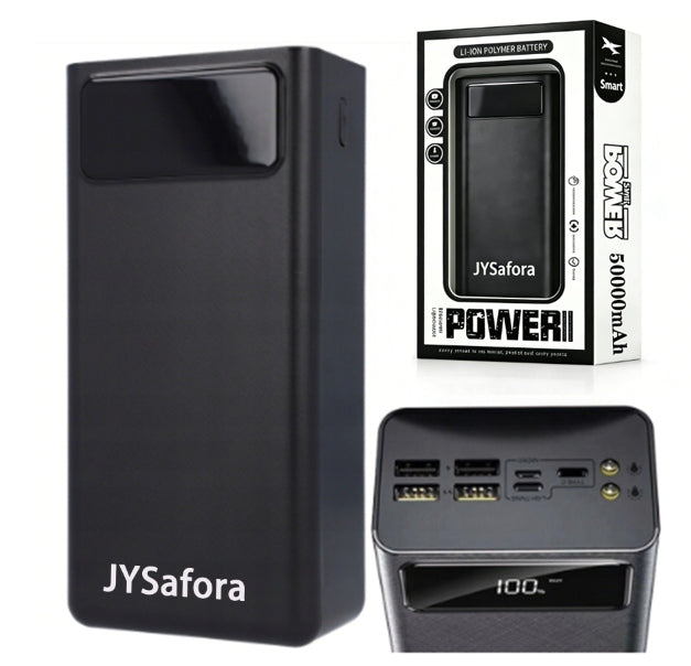 POWERBANK POWER BANK 50000MAH 4XUSB USB-C POWERFUL TURBO CHARGING WITH FLASHLIGHT