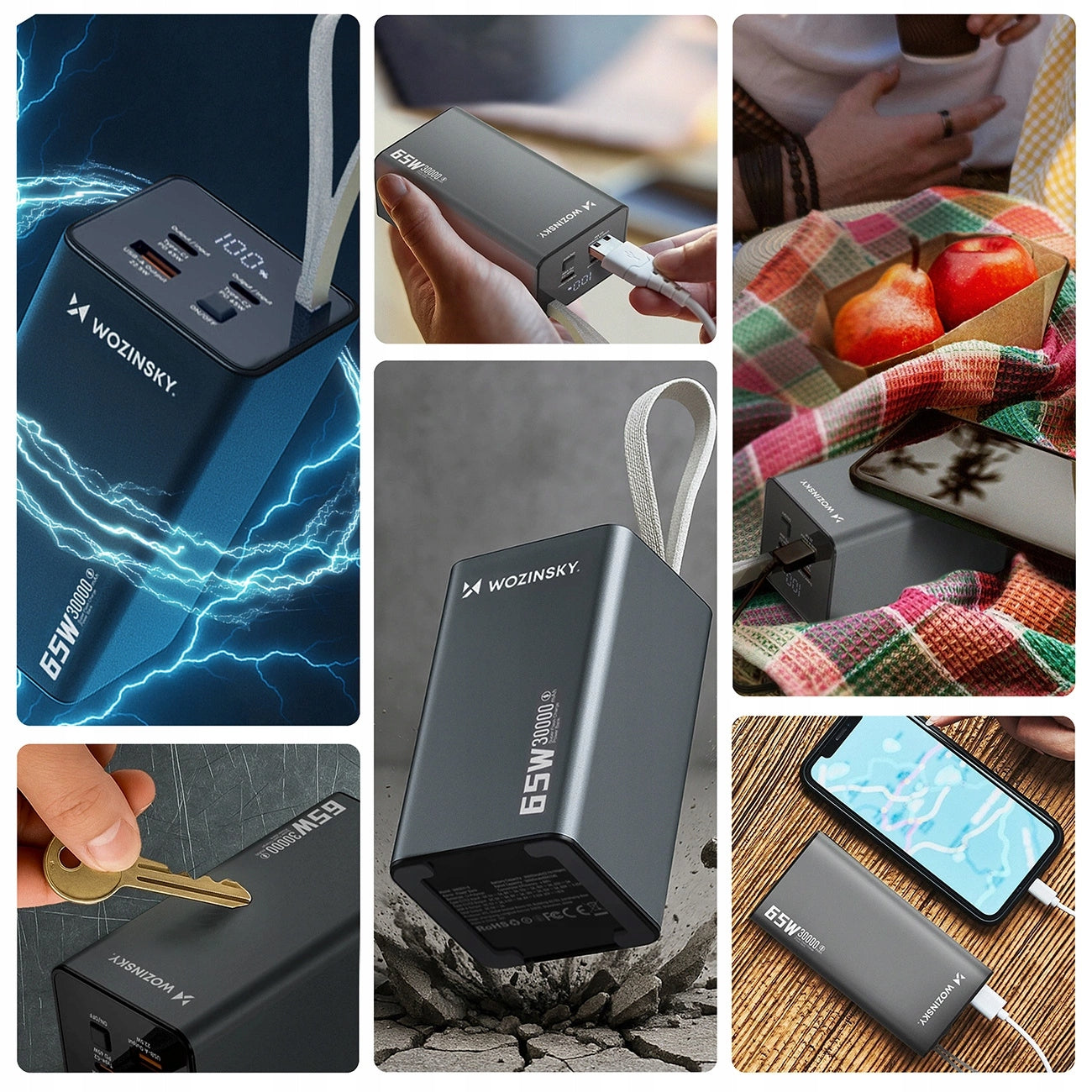 POWERBANK WOZINSKY 30000 mAh POWER BANK POWERFUL WITH DISPLAY 2xUSB-C 65W Manufacturer code 5907769364457