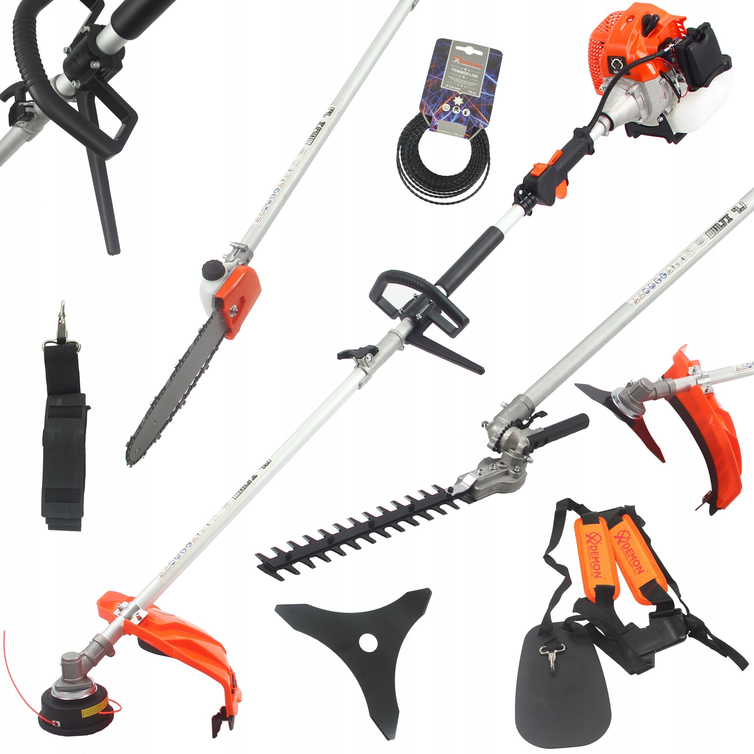 POWERFUL 4IN1 MULTIFUNCTION COMBUSTION SCYTHE SAW HEDGE TRIMMER DEMON