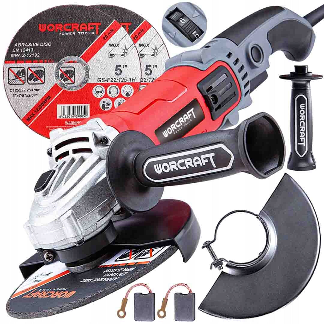 POWERFUL ANGLE GRINDER 125 MM + SPEED CONTROL + 2 DISCS