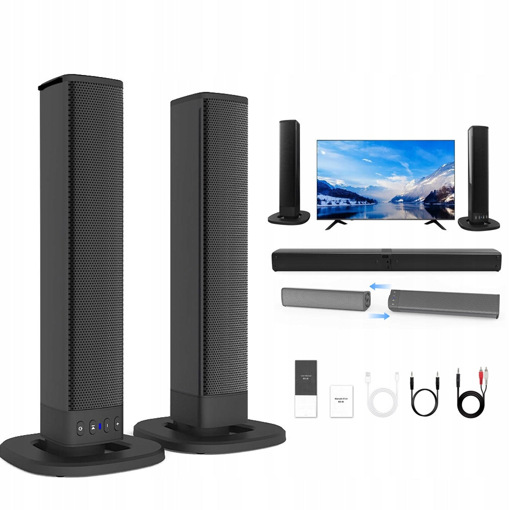 POWERFUL BLUETOOTH SOUNDBAR USB SPEAKER SET, TV Detachable Cinema