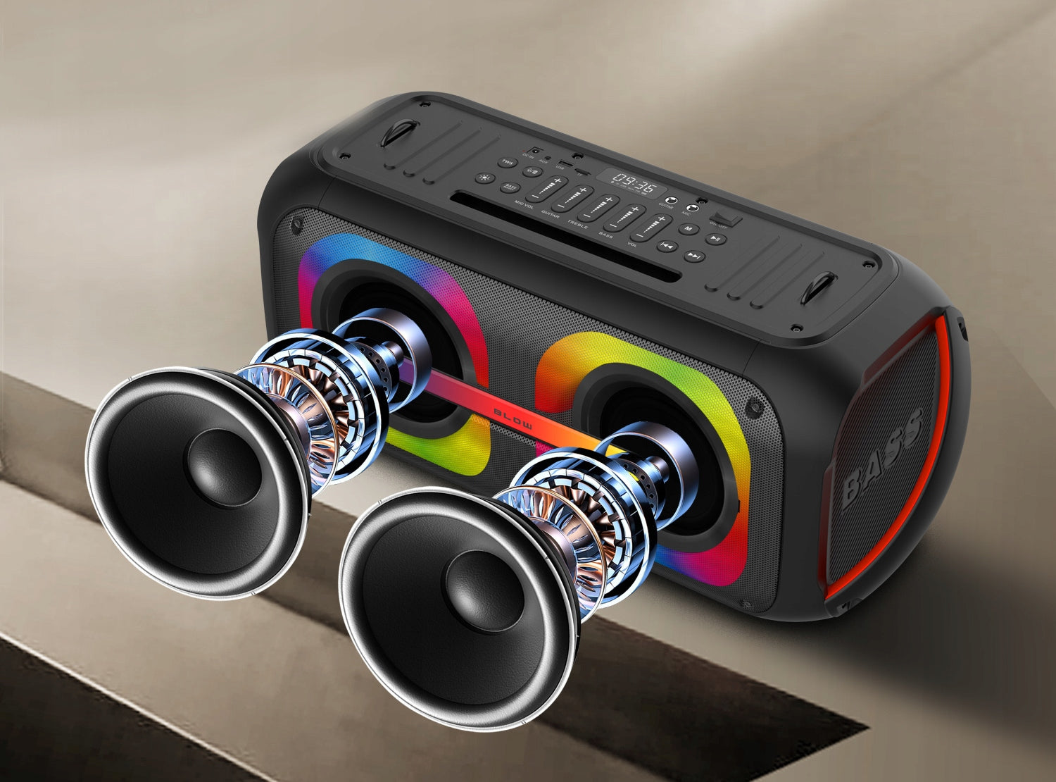 POWERFUL BLUETOOTH SPEAKER PORTABLE MOBILE MICROPHONE REMOTE CONTROL USB SD KARAOKE Manufacturer code 30-392#