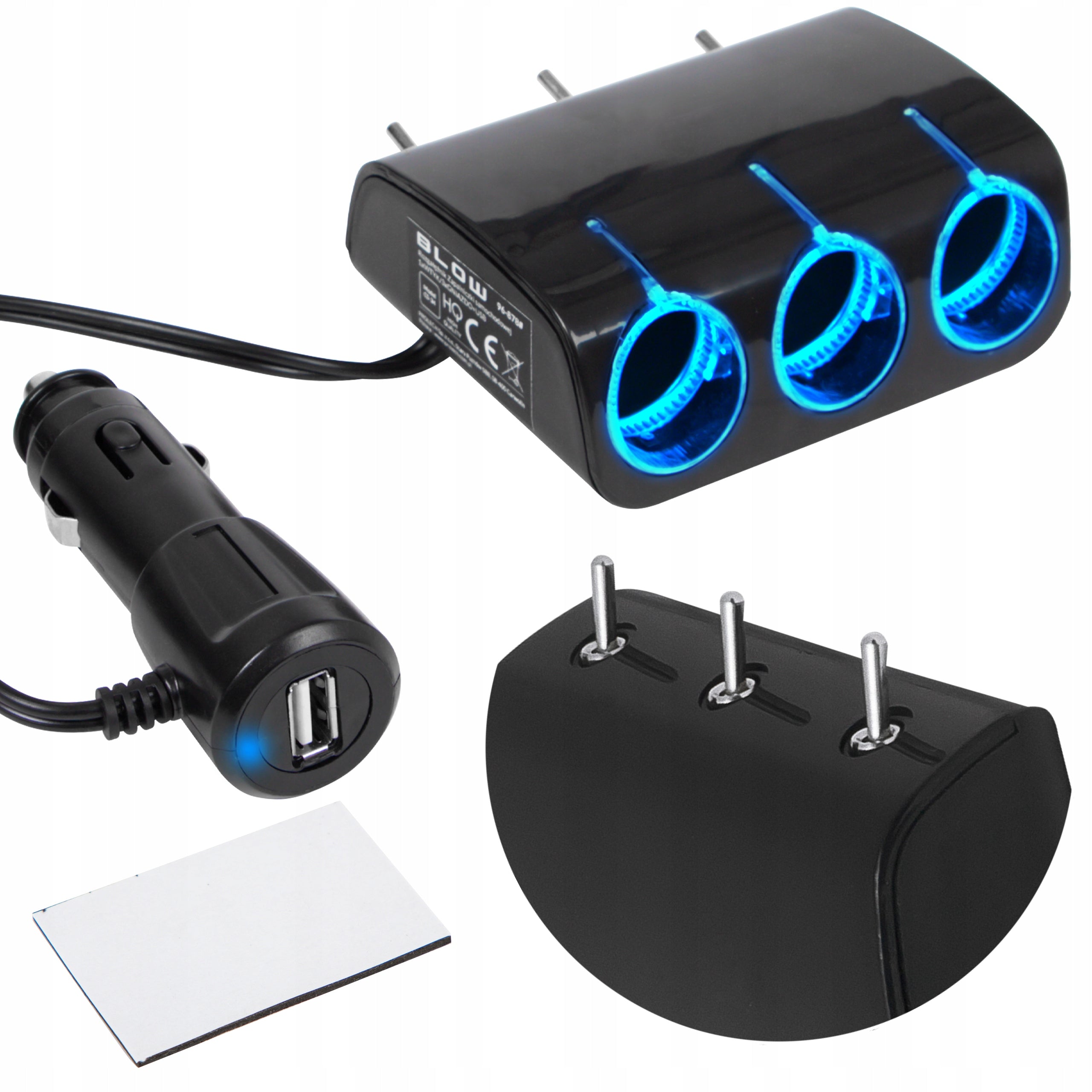 POWERFUL CAR CIGARETTE LIGHTER SOCKET SPLITTER 12V 24V 3 SOCKETS 1x USB EAN (GTIN) 5900804153337
