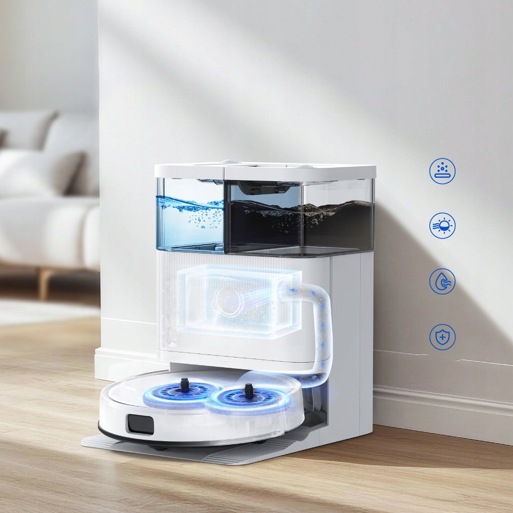 POWERFUL CLEANING ROBOT WHITE 2IN1 VACUUMING MOPPING 10 KPA 5200MAH QUIET Brand Teendow