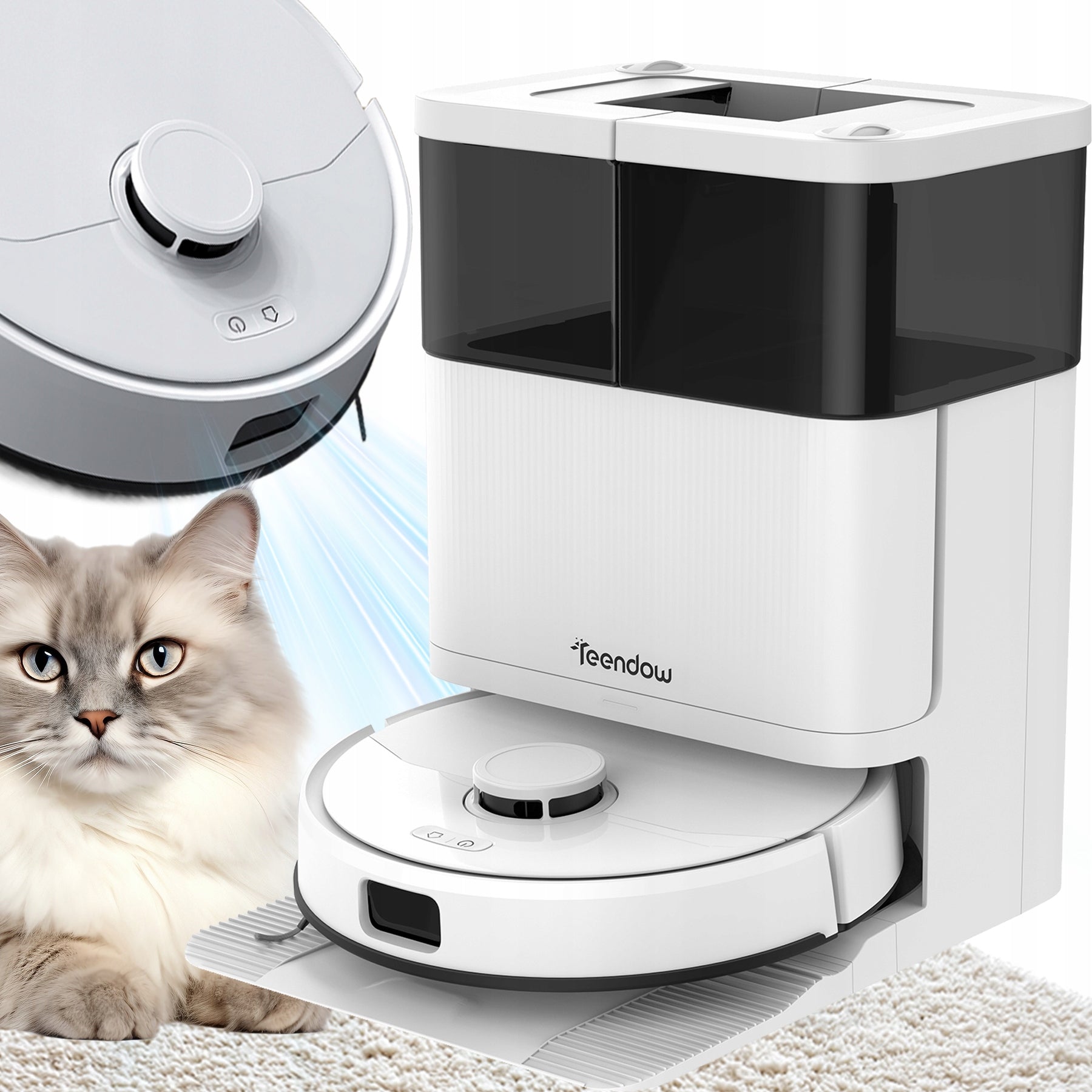POWERFUL CLEANING ROBOT WHITE 2IN1 VACUUMING MOPPING 10 KPA 5200MAH QUIET